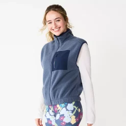 Juniors' SO® Sherpa Vest -Cuddl Duds SHOP 5675921 Cyclone Blue