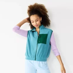 Juniors' SO® Sherpa Vest -Cuddl Duds SHOP 5675921 Sutton Blue