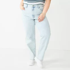 Alternative view of Juniors' Plus Size SO® Super High Rise Baggy Dad Jeans