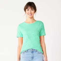 Women's Tall Sonoma Goods For Life® Essential Crewneck Tee -Cuddl Duds SHOP 5686288 Mint Green Blue
