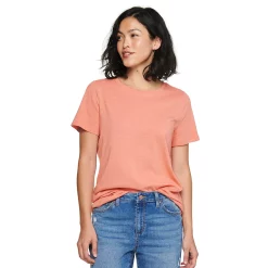Women's Tall Sonoma Goods For Life® Essential Crewneck Tee -Cuddl Duds SHOP 5686288 Peach Texture