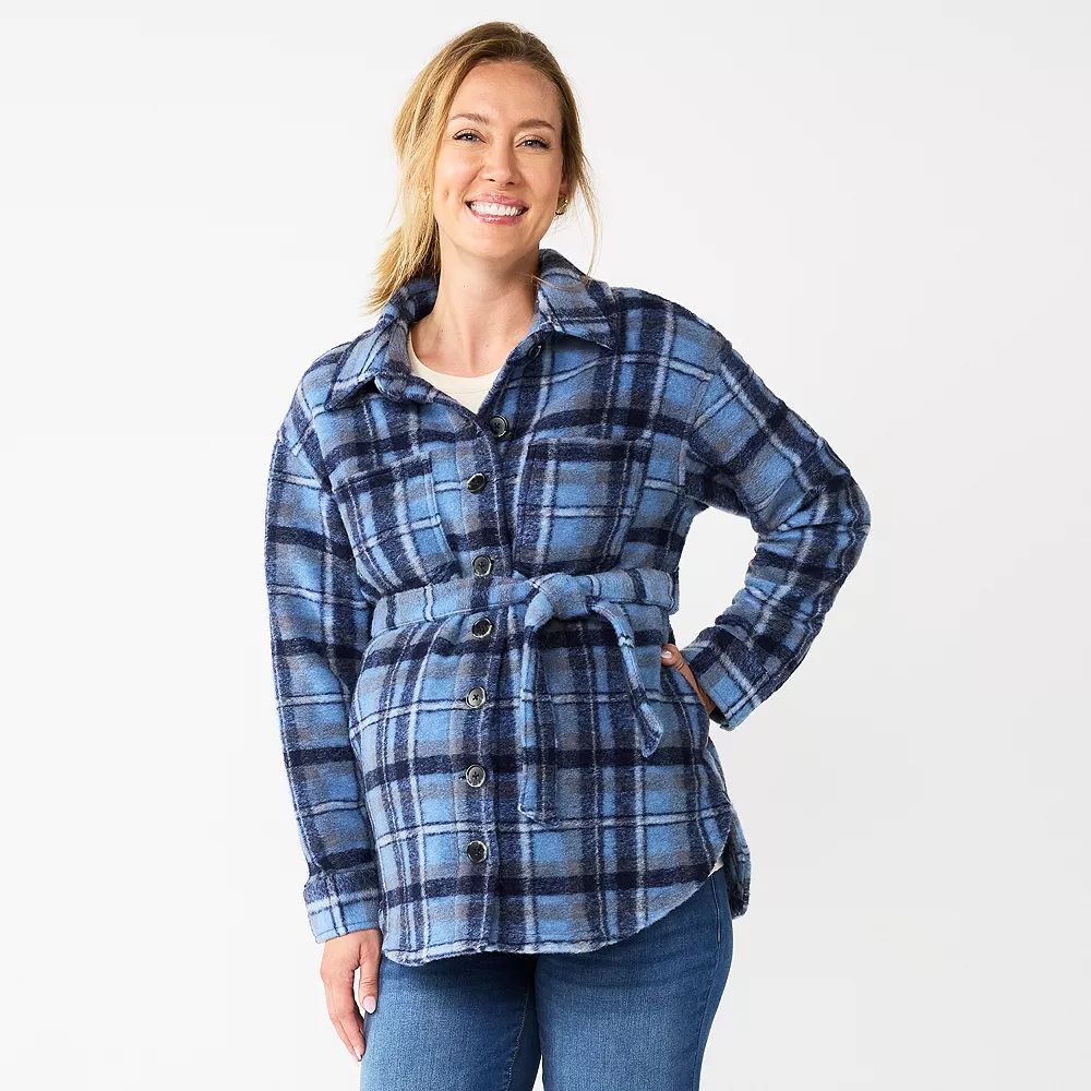 Maternity Sonoma Goods For Life® Belted Shacket 2 Maternity Sonoma Goods For Life® Belted Shacket - Image 2