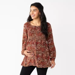 Maternity Sonoma Goods For Life® Smocked Bodice Empire Top -Cuddl Duds SHOP 5686595 Multi Floral