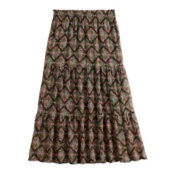 Women's LC Lauren Conrad Smocked Waist Tiered Midi Skirt 7 Women's LC Lauren Conrad Smocked Waist Tiered Midi Skirt -Cuddl Duds SHOP 5689490 ALT5