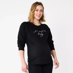 Alternative view of Maternity Sonoma Goods For Life® Drop Shoulder Fleece Graphic Sweatshirt