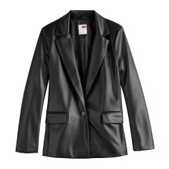 Juniors' SO® Oversized Faux Leather Blazer -Cuddl Duds SHOP 5693990 ALT5