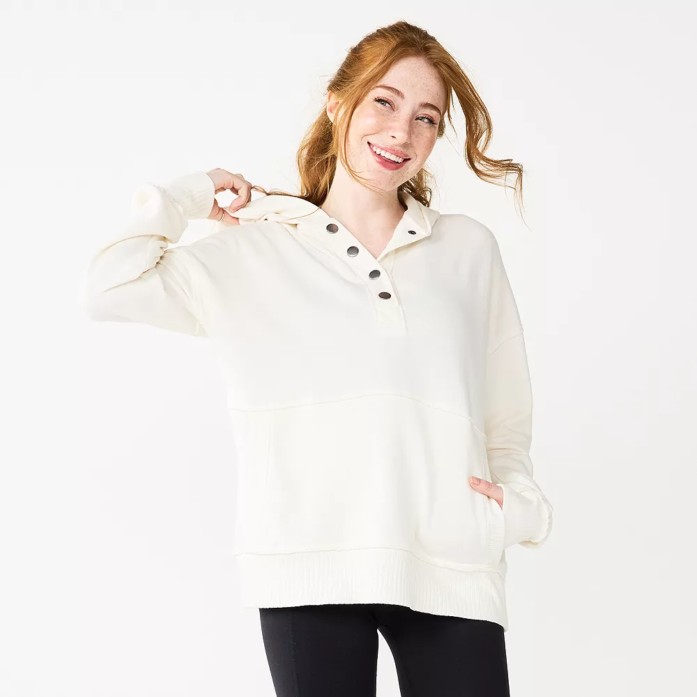 Juniors' SO® 1/4 Snap Hoodie 3 Juniors' SO® 1/4 Snap Hoodie - Image 3
