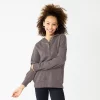 Juniors' SO® 1/4 Snap Hoodie