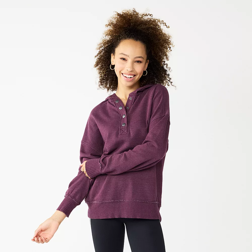 Juniors' SO® 1/4 Snap Hoodie 4 Juniors' SO® 1/4 Snap Hoodie - Image 4