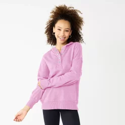 Juniors' SO® 1/4 Snap Hoodie 17 Juniors' SO® 1/4 Snap Hoodie -Cuddl Duds SHOP 5698035 Orchid Bracelet