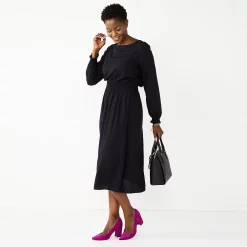 Alternative view of Petite Croft & Barrow® Smocked Waist Midi Dress