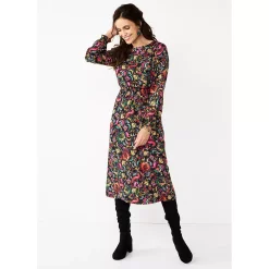Petite Croft & Barrow® Smocked Waist Midi Dress