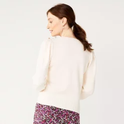 Women's DRAPER JAMES RSVP™ Button Shoulder Sweater 6 Women's DRAPER JAMES RSVP™ Button Shoulder Sweater -Cuddl Duds SHOP 5708328 ALT