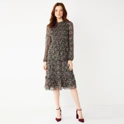 Women's DRAPER JAMES RSVP™ Tiered Ruffled Midi Dress