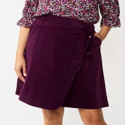 Plus Size DRAPER JAMES RSVP™ Corduroy Wrap Skirt