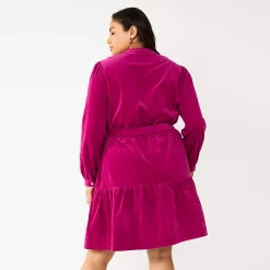 Alternative view of Plus Size DRAPER JAMES RSVP™ Long Sleeve Corduroy Dress