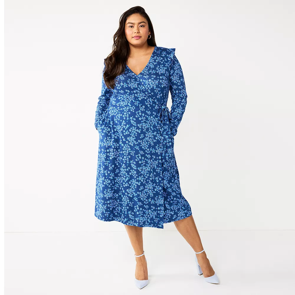 Plus Size DRAPER JAMES RSVP™ Long Sleeve Wrap Dress 1 Plus Size DRAPER JAMES RSVP™ Long Sleeve Wrap Dress