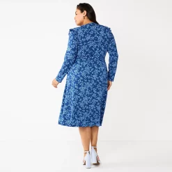 Alternative view of Plus Size DRAPER JAMES RSVP™ Long Sleeve Wrap Dress