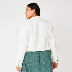 Alternative view of Plus Size DRAPER JAMES RSVP™ Ruffle Trim Denim Jacket