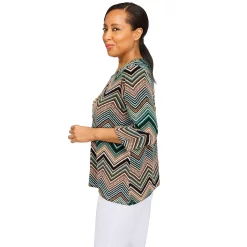 Women's Alfred Dunner Classics Chevron Puff Print Top 10 Women's Alfred Dunner Classics Chevron Puff Print Top -Cuddl Duds SHOP 5721170 ALT3