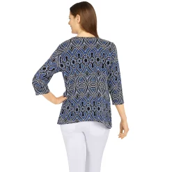Alternative view of Women's Alfred Dunner Classics Biadere Puff Print Top