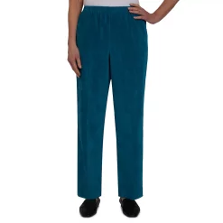 Women’s Alfred Dunner Classics Corduroy Pull-On Straight-Leg Pants -Cuddl Duds SHOP 5721175 Peacock