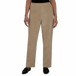 Women’s Alfred Dunner Classics Corduroy Pull-On Straight-Leg Pants -Cuddl Duds SHOP 5721175 Tan