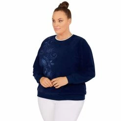 Plus Size Alfred Dunner Classics Asymmetric Floral Pullover Top 20 Plus Size Alfred Dunner Classics Asymmetric Floral Pullover Top -Cuddl Duds SHOP 5722178 ALT2