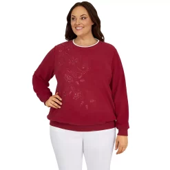 Plus Size Alfred Dunner Classics Asymmetric Floral Pullover Top