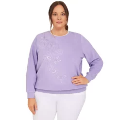 Plus Size Alfred Dunner Classics Asymmetric Floral Pullover Top 15 Plus Size Alfred Dunner Classics Asymmetric Floral Pullover Top -Cuddl Duds SHOP 5722178 Lilac