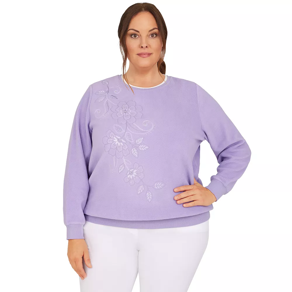 Plus Size Alfred Dunner Classics Asymmetric Floral Pullover Top 5 Plus Size Alfred Dunner Classics Asymmetric Floral Pullover Top - Image 5
