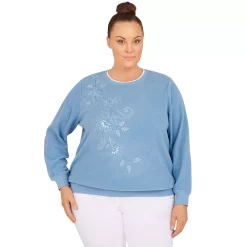 Plus Size Alfred Dunner Classics Asymmetric Floral Pullover Top 17 Plus Size Alfred Dunner Classics Asymmetric Floral Pullover Top -Cuddl Duds SHOP 5722178 Wedgewood