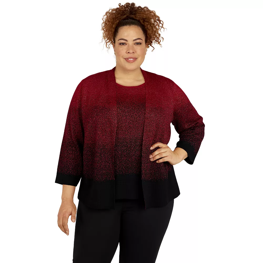 Plus Size Alfred Dunner Classics Ombre Shimmer Sweater 3 Plus Size Alfred Dunner Classics Ombre Shimmer Sweater - Image 3