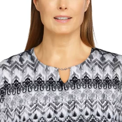 Petite Alfred Dunner Classics Biadere Top -Cuddl Duds SHOP 5723816 ALT4