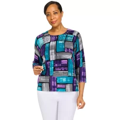 Petite Alfred Dunner Classics Colorblock Top