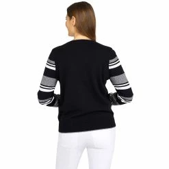Petite Alfred Dunner Classics Striped Sleeve Sweater 10 Petite Alfred Dunner Classics Striped Sleeve Sweater -Cuddl Duds SHOP 5723828 ALT