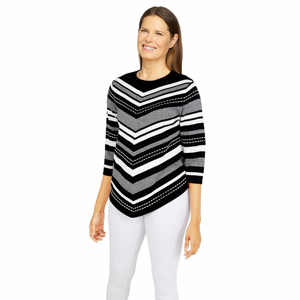 Petite Alfred Dunner Classics Chevron Texture Sweater 5 Petite Alfred Dunner Classics Chevron Texture Sweater - Image 5