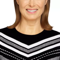 Petite Alfred Dunner Classics Chevron Texture Sweater 13 Petite Alfred Dunner Classics Chevron Texture Sweater -Cuddl Duds SHOP 5723830 ALT4