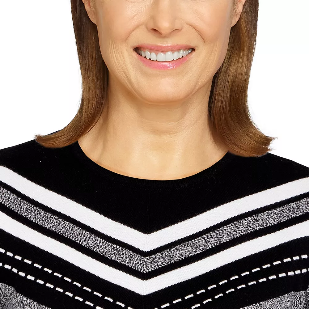 Petite Alfred Dunner Classics Chevron Texture Sweater 7 Petite Alfred Dunner Classics Chevron Texture Sweater - Image 7