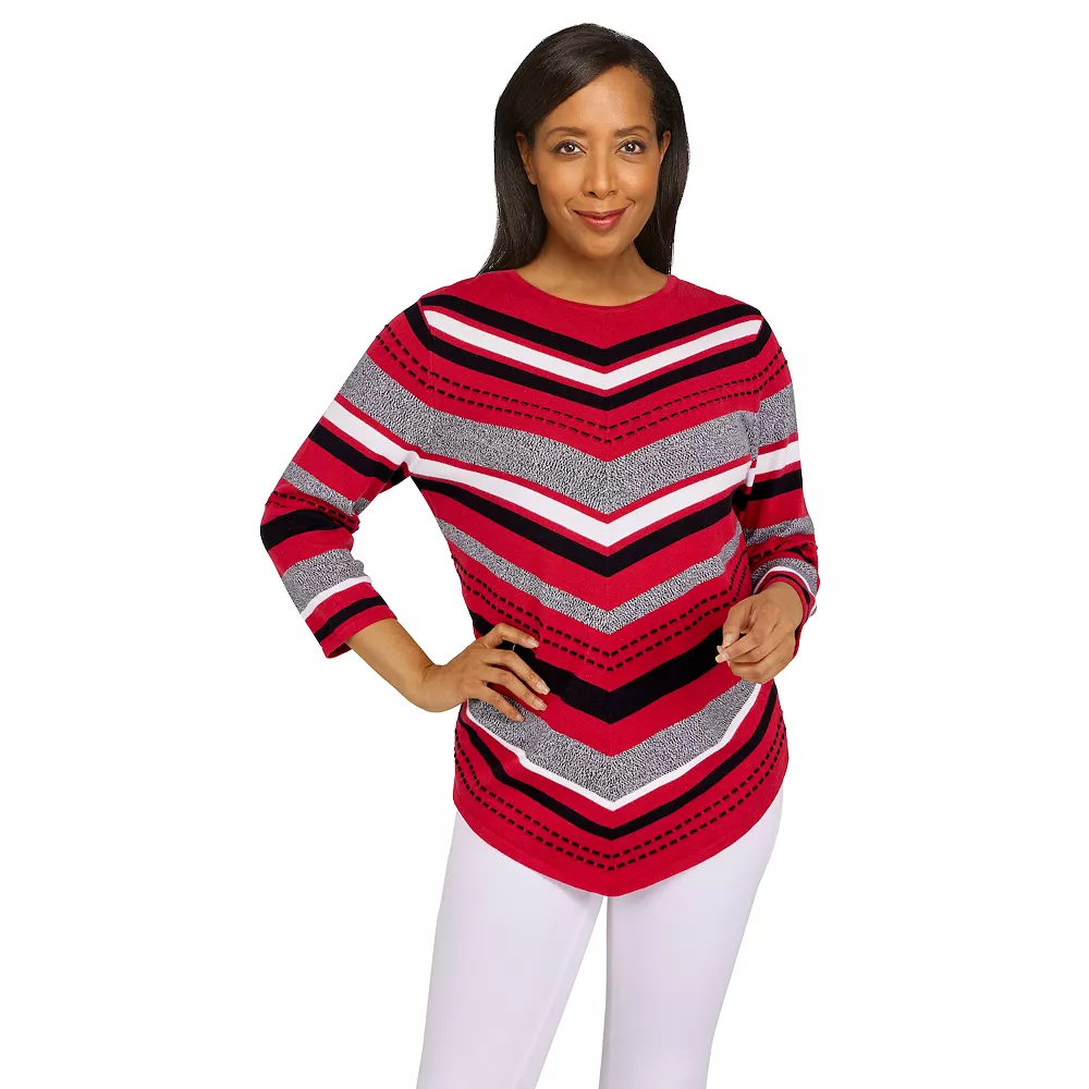 Petite Alfred Dunner Classics Chevron Texture Sweater 1 Petite Alfred Dunner Classics Chevron Texture Sweater