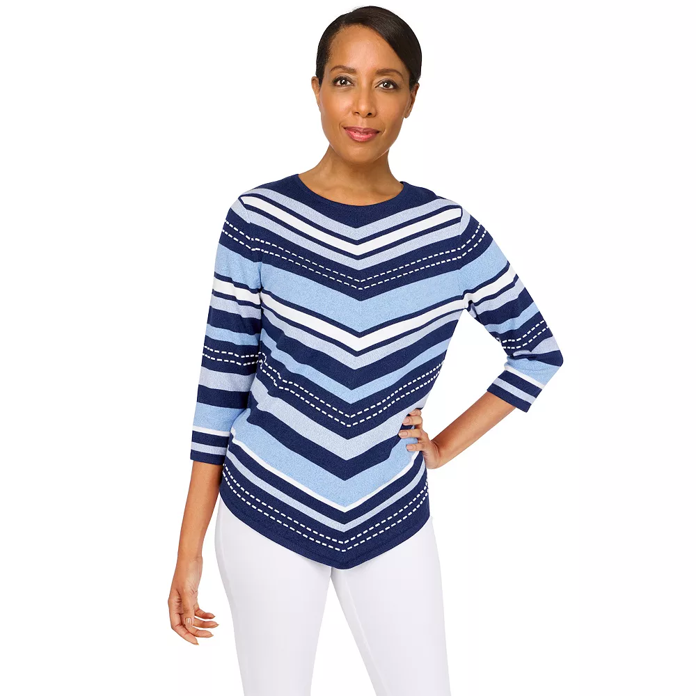 Petite Alfred Dunner Classics Chevron Texture Sweater 2 Petite Alfred Dunner Classics Chevron Texture Sweater - Image 2