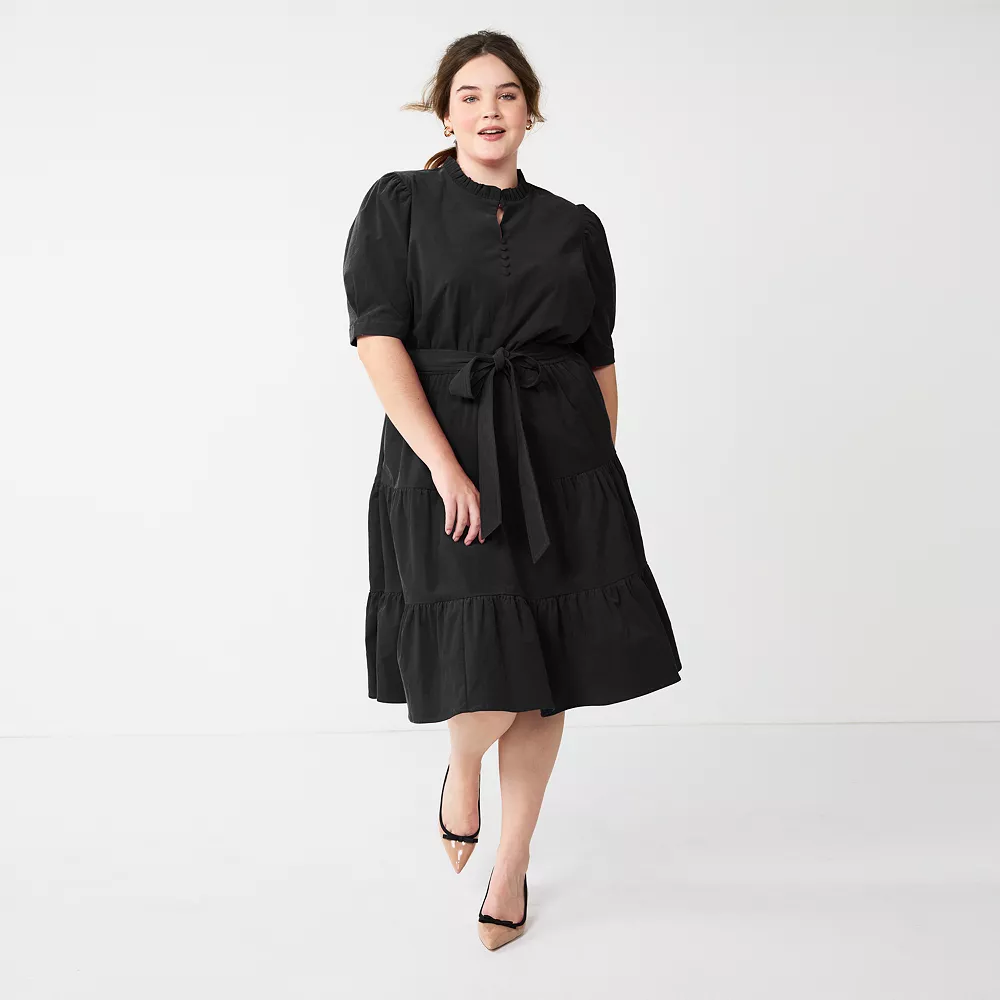 Plus Size DRAPER JAMES RSVP™ Short Sleeve Button-Front Dress 1 Plus Size DRAPER JAMES RSVP™ Short Sleeve Button-Front Dress