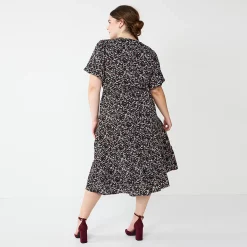 Alternative view of Plus Size DRAPER JAMES RSVP™ Elbow Sleeve Tiered Midi Dress