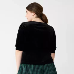 Alternative view of Plus Size DRAPER JAMES RSVP™ Elbow Sleeve Velvet Top