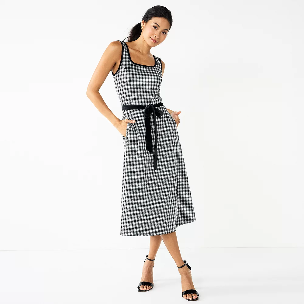 Women's DRAPER JAMES RSVP™ Sleeveless Knot-Waist Midi Dress 1 Women's DRAPER JAMES RSVP™ Sleeveless Knot-Waist Midi Dress