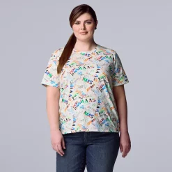 Plus Size Simply Vera Vera Wang Pride Graphic Tee