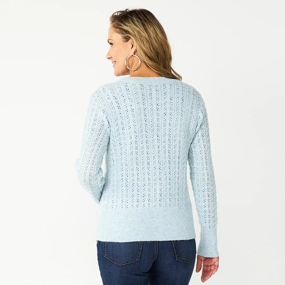 Women's Croft & Barrow® Crewneck Cardigan 4 Women's Croft & Barrow® Crewneck Cardigan - Image 4