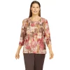Women's Alfred Dunner Sorrento Shimmer Brushstroke Print Top