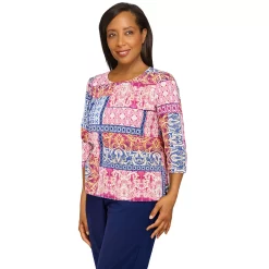 Women's Alfred Dunner Sloanne Street Medallion Patchwork Print Top 7 Women's Alfred Dunner Sloanne Street Medallion Patchwork Print Top -Cuddl Duds SHOP 5814599 ALT2