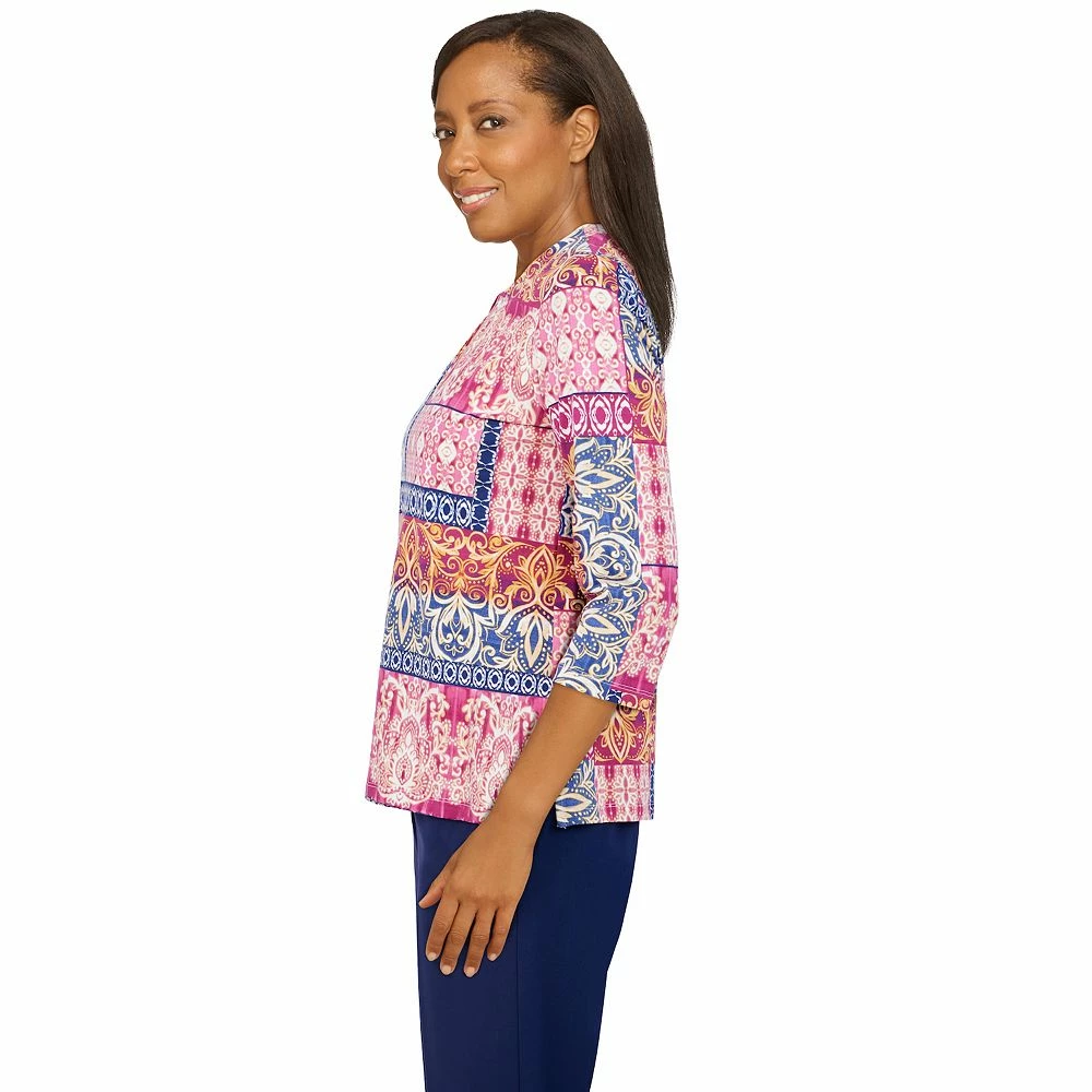 Women's Alfred Dunner Sloanne Street Medallion Patchwork Print Top 4 Women's Alfred Dunner Sloanne Street Medallion Patchwork Print Top - Image 4
